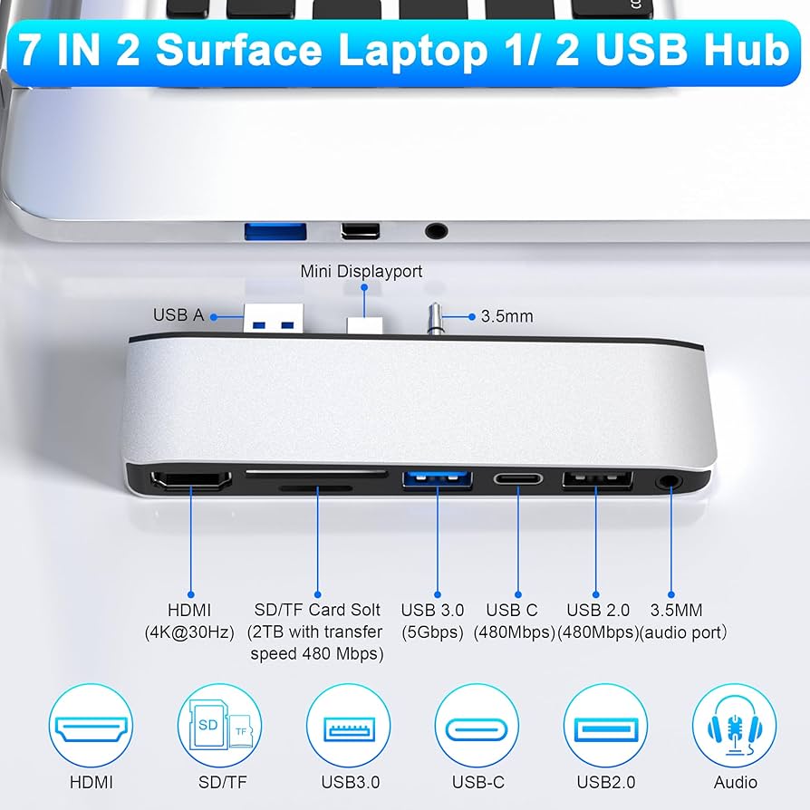 Amazon.com: Surface Laptop 2 Accessories, Hub Docking